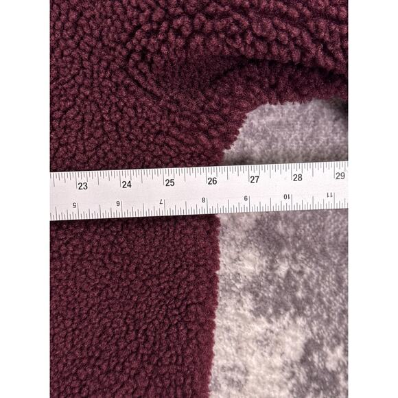 Athleta Jacket 1X Womens Cozy Sherpa Snap Pullover Wine Red Fleece Plus Size - Picture 4 of 9